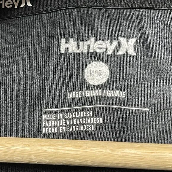 Hurley X Mens Long Sleeve Shirt Size Large Gray Logo Front Active Pullover - Picture 3 of 7